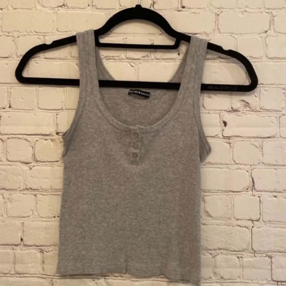 [BRANDY MELVILLE] Gray Ribbed Tank Top